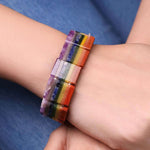Load image into Gallery viewer, 7 Chakra Rectangular Shape Bracelet