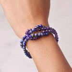 Load image into Gallery viewer, Lapis & Amethyst Knot Bracelet 4mm
