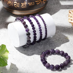 Load image into Gallery viewer, Amethyst Round Beads Bracelet
