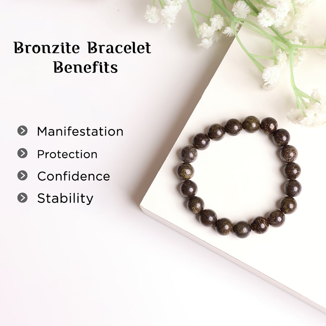 Bronzite Round Beads Bracelet