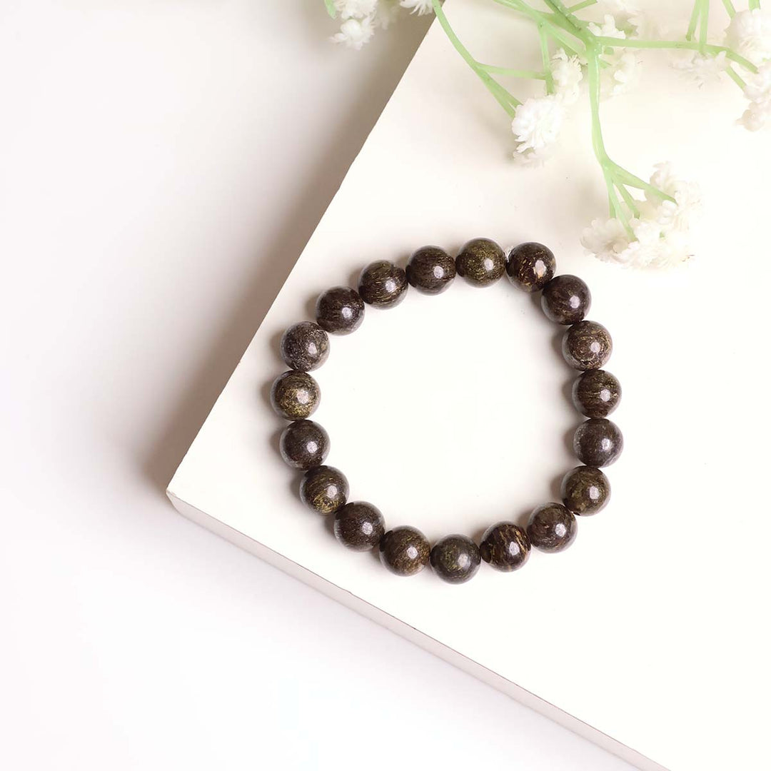 Bronzite Round Beads Bracelet