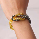 Load image into Gallery viewer, Citrine & Pyrite Knot Bracelet 4mm
