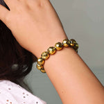 Load image into Gallery viewer, Golden Colour Hematite Faceted Round Beads Bracelet