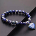 Load image into Gallery viewer, Lapis Lazuli Bracelet With Mini Heart Charm