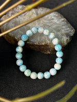 Load image into Gallery viewer, Larimar Bracelet - 8mm, Crystal for Calm, Anxiety, Meditation