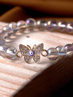 Load image into Gallery viewer, Angel Aura Quartz Bracelet Evil Eye (Butterfly) 8MM