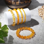 Load image into Gallery viewer, Citrine Heated Round Beads Bracelet