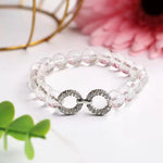 Load image into Gallery viewer, Clear Quartz Faceted Beads Infinity Charm Bracelet