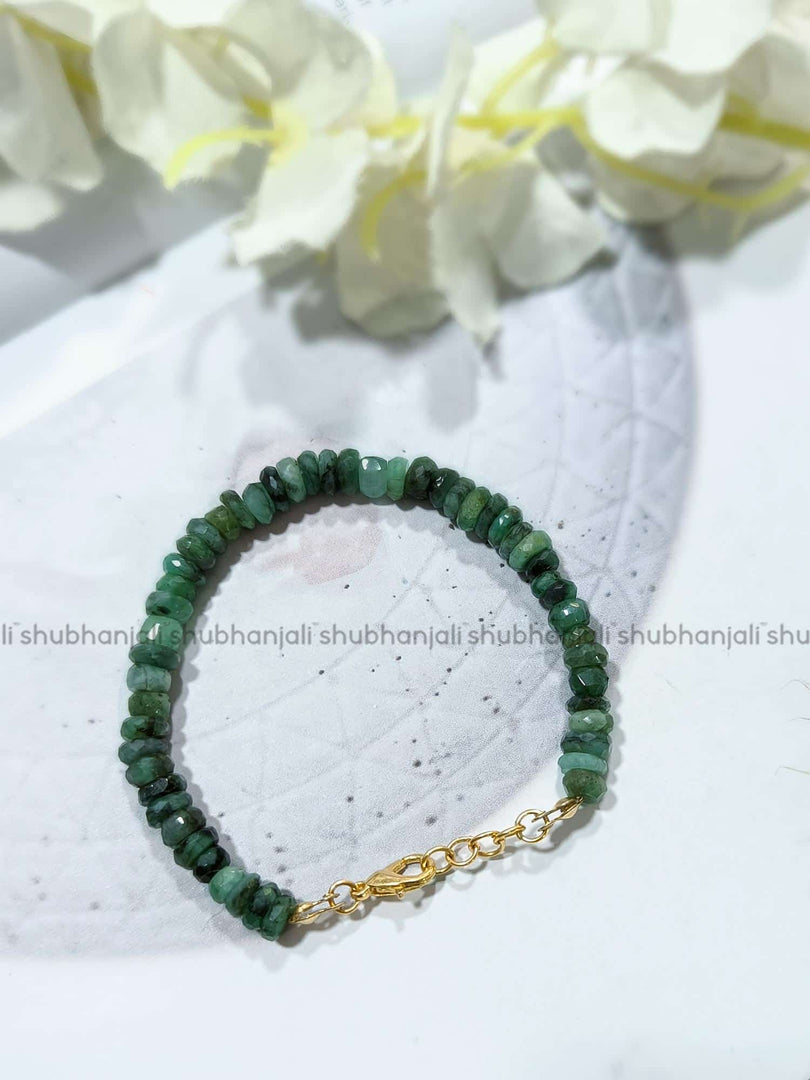 Emerald Faceted Bracelet