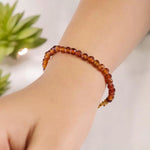 Load image into Gallery viewer, Hessonite Bracelet In 4mm Faceted Beads
