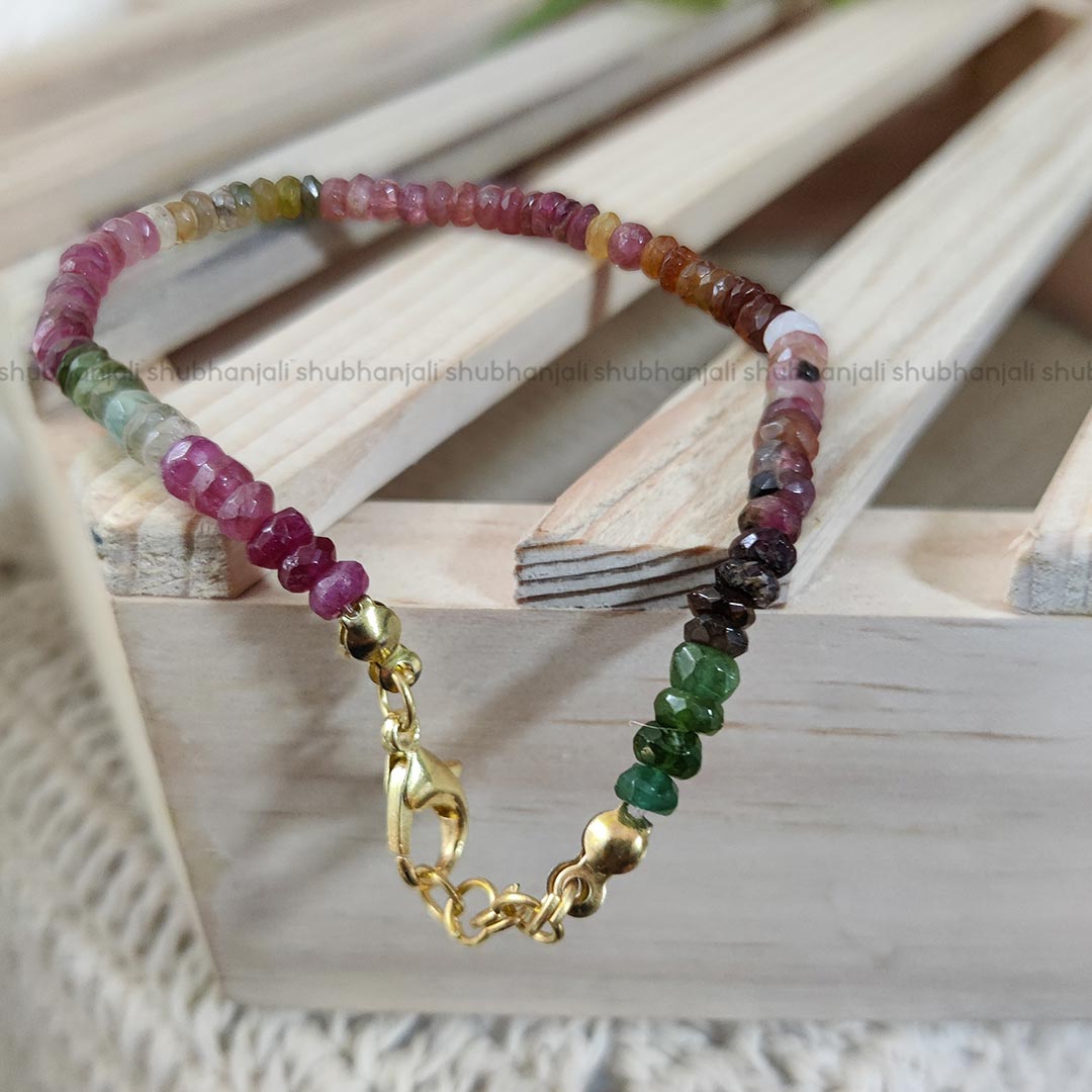 Multi Tourmaline Bati Beads Bracelet