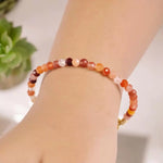 Load image into Gallery viewer, Red Carnelian Bracelet In 4mm Faceted Beads