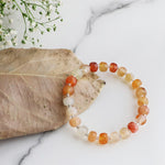 Load image into Gallery viewer, Red Carnelian Drum Faceted Beads Bracelet