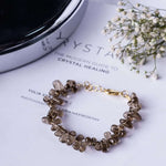Load image into Gallery viewer, Smoky Quartz Tear Drop Beads Bracelet