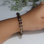 Load image into Gallery viewer, Smoky Quartz Drum Faceted Beads Bracelet