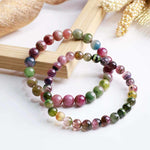 Load image into Gallery viewer, Premium Watermelon Tourmaline Round Beads Bracelet