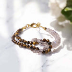 Load image into Gallery viewer, Tiger Eye & Labradorite Faceted Knot Bracelet 4mm