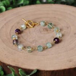 Load image into Gallery viewer, Multi Fluorite Drum Faceted Chain Bracelet