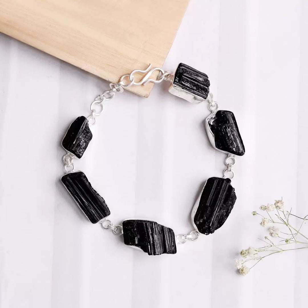 Black Tourmaline Raw Bracelet