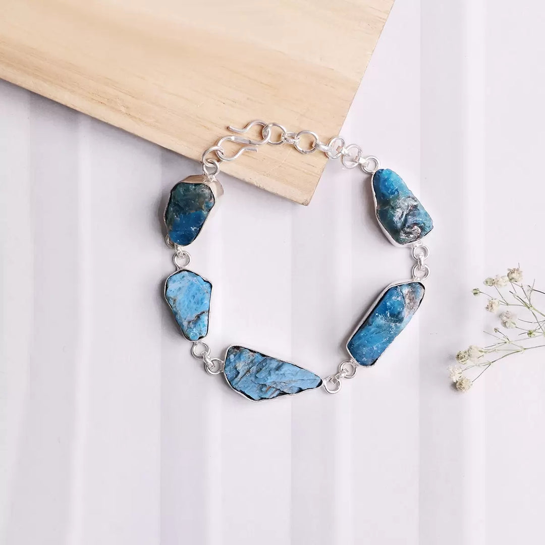 Blue Apatite Raw Bracelet