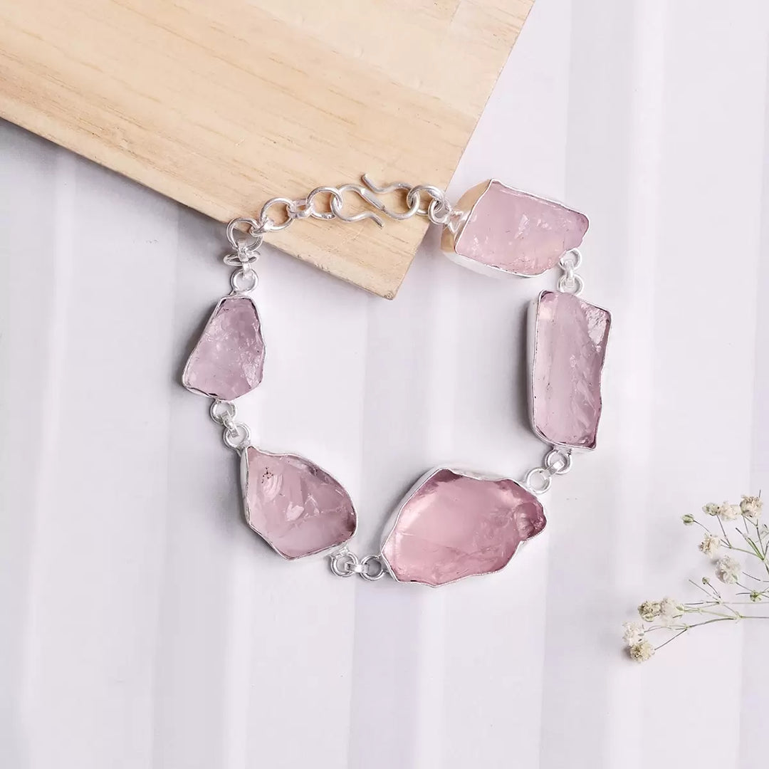 Rose Quartz Raw Bracelet