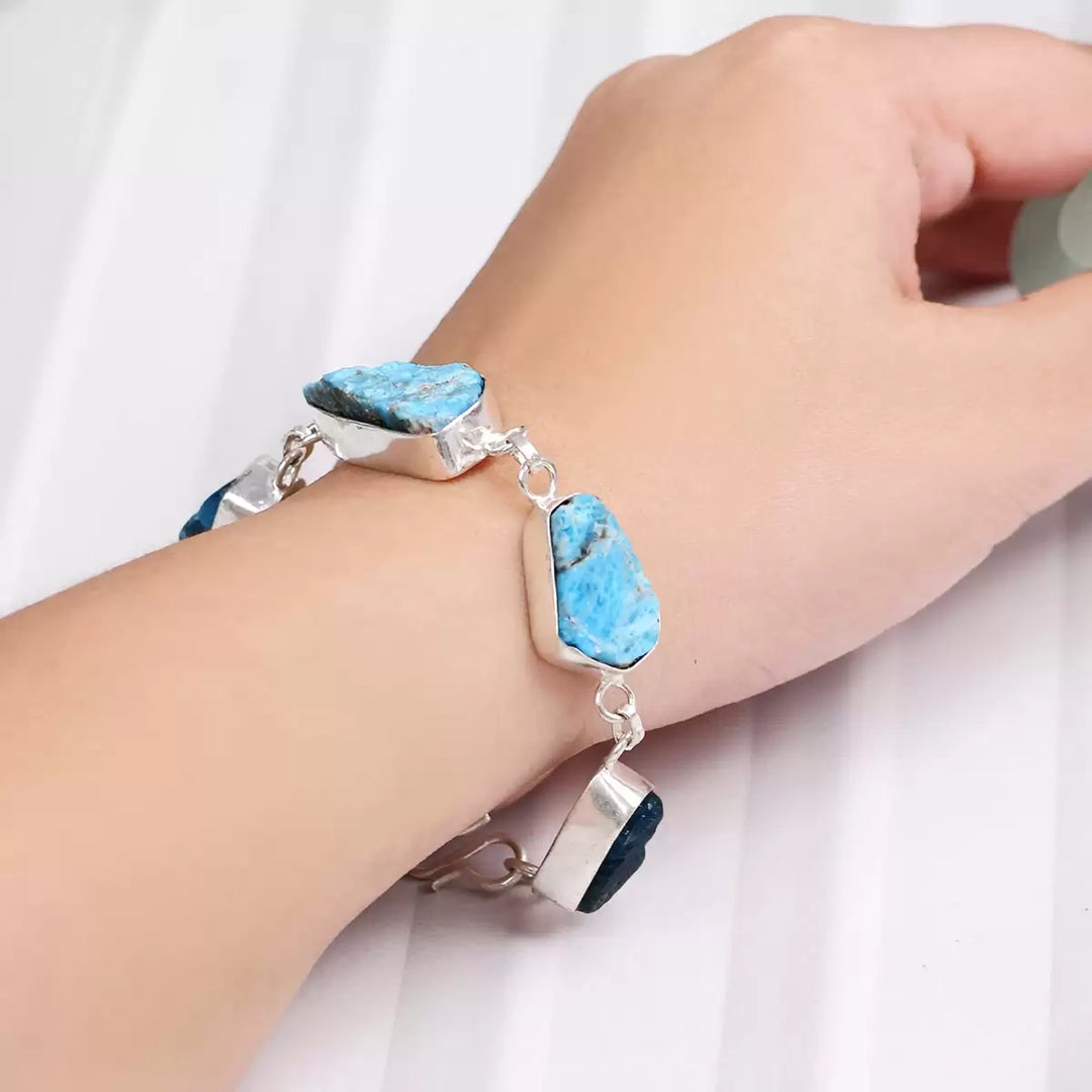 Blue Apatite Raw Bracelet