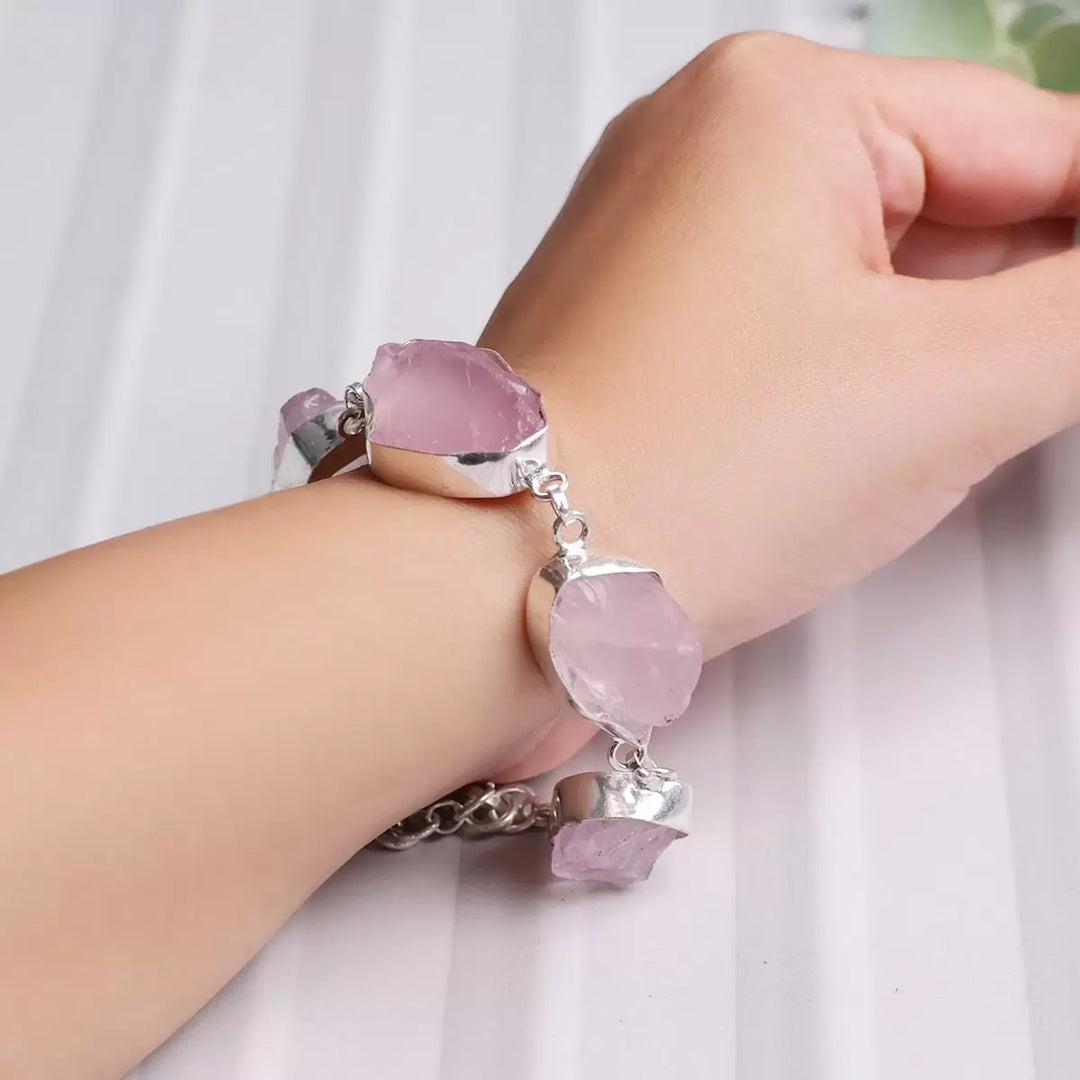 Rose Quartz Raw Bracelet