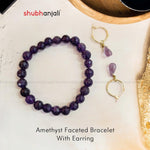 Load image into Gallery viewer, Amethyst Faceted Bracelet and Drop Earring Set
