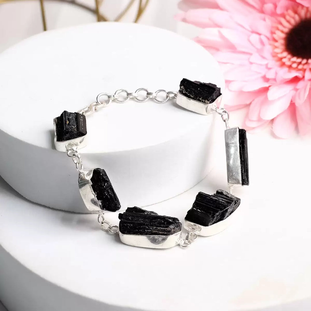 Black Tourmaline Raw Bracelet