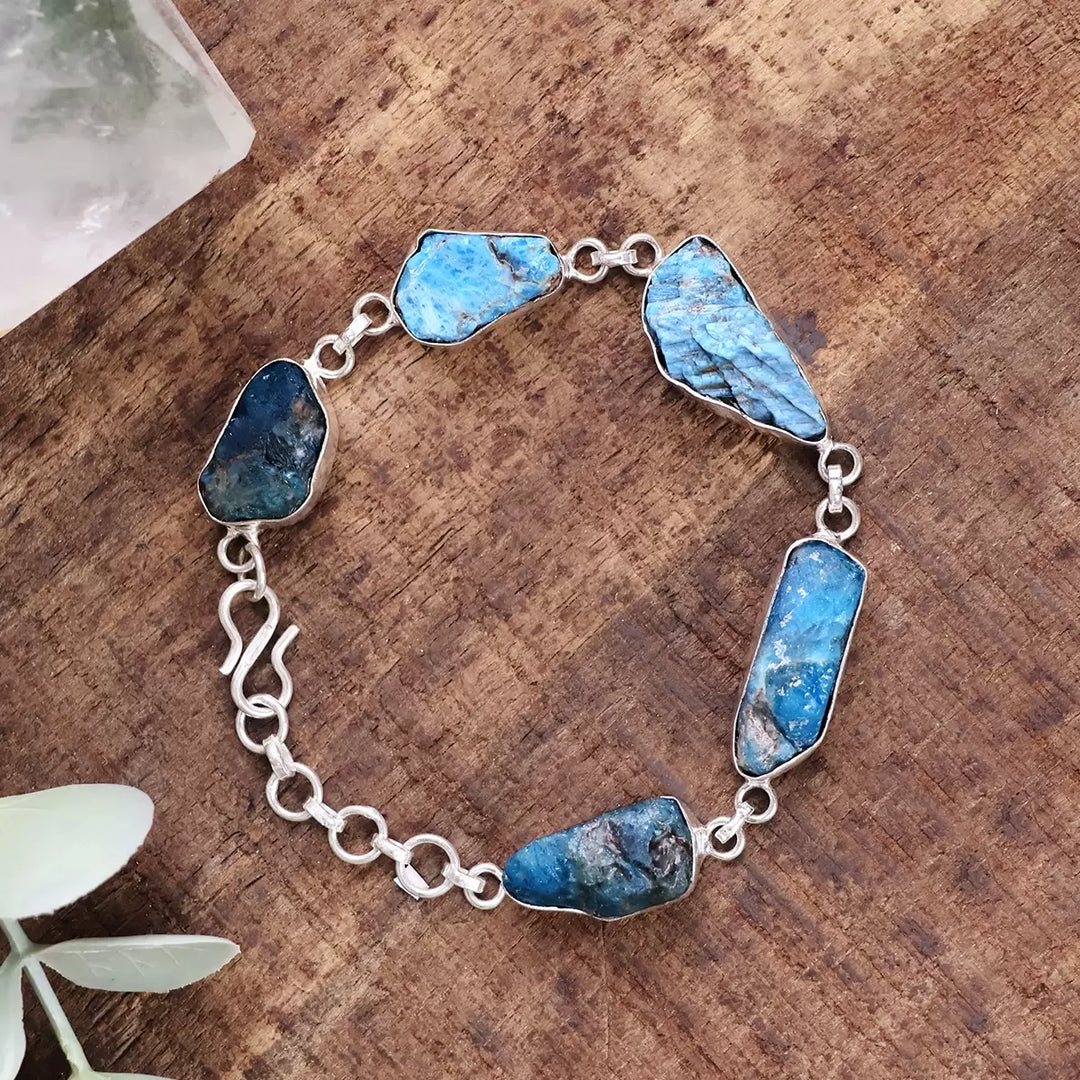 Blue Apatite Raw Bracelet