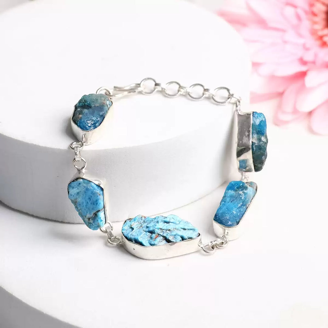 Blue Apatite Raw Bracelet