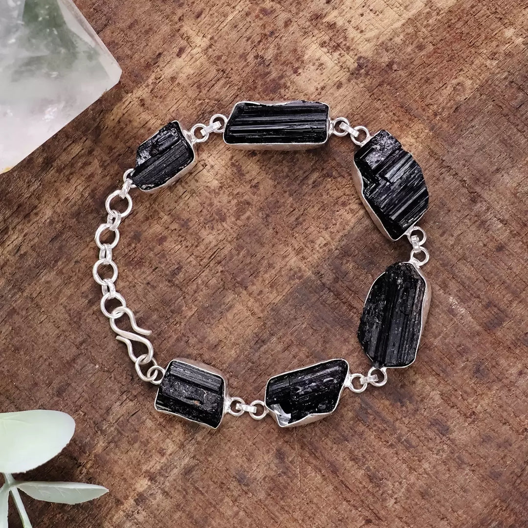 Black Tourmaline Raw Bracelet