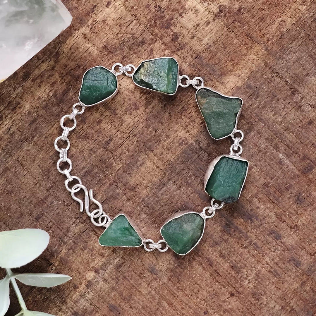 Green Jade Raw Bracelet