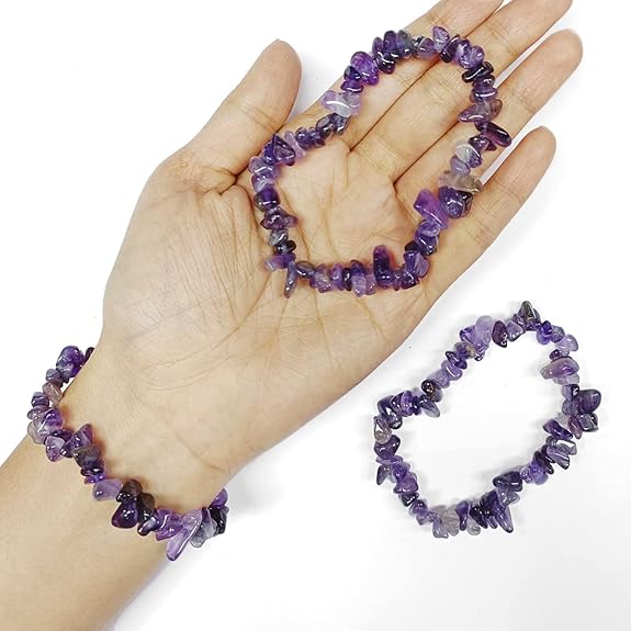 Amethyst Chips Elastic Bracelet