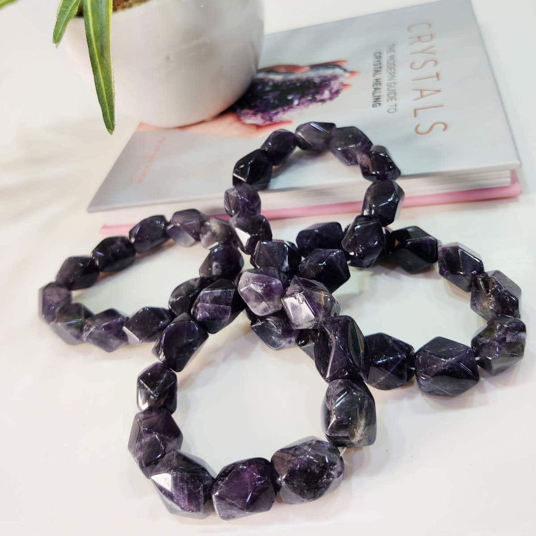 Amethyst Cube Tumble Bracelet