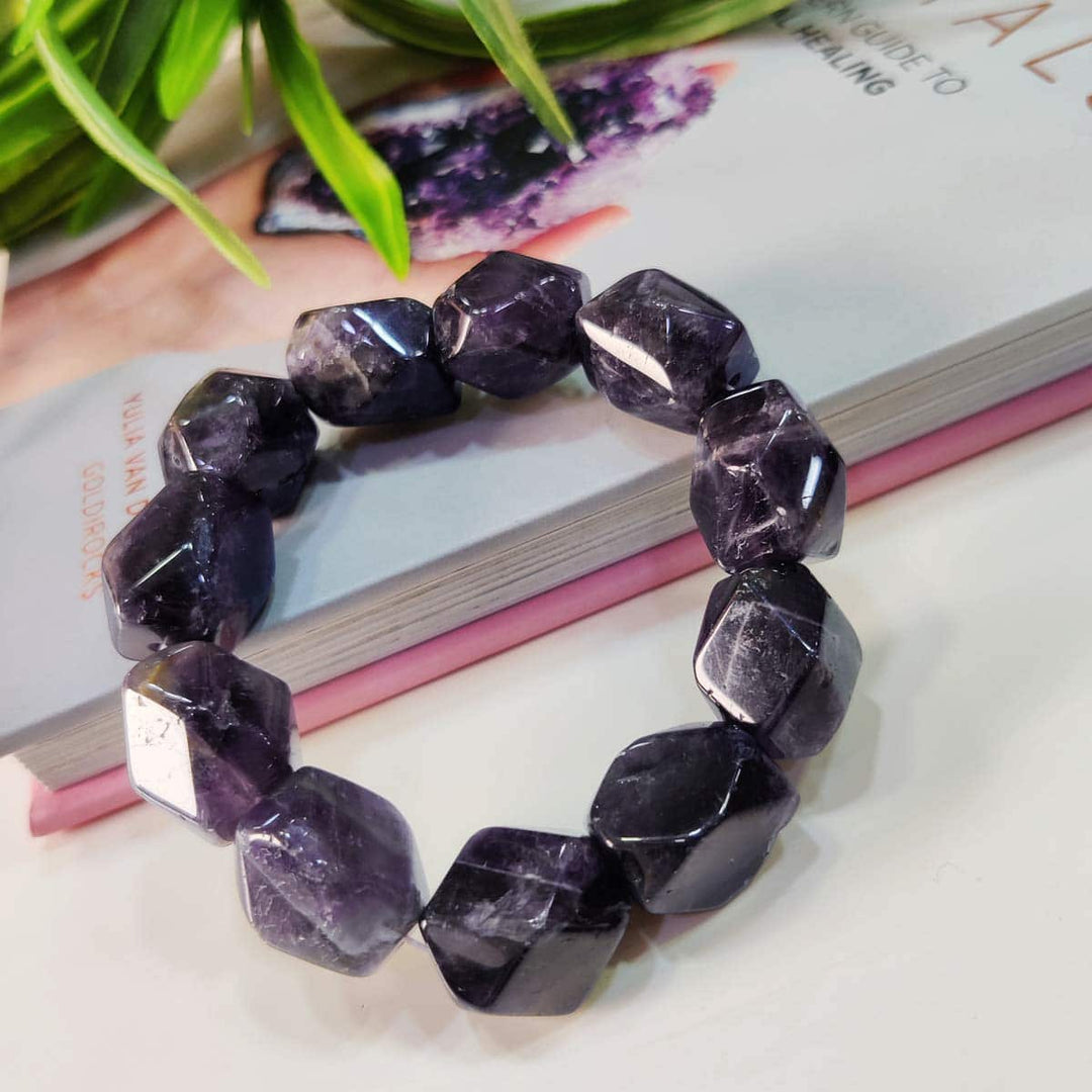 Amethyst Cube Tumble Bracelet