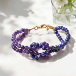 Load image into Gallery viewer, Lapis &amp; Amethyst Knot Bracelet 4mm
