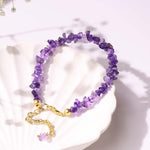 Load image into Gallery viewer, Amethyst Chips Chain Bracelet
