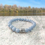 Load image into Gallery viewer, Angelite Buddha Bracelet
