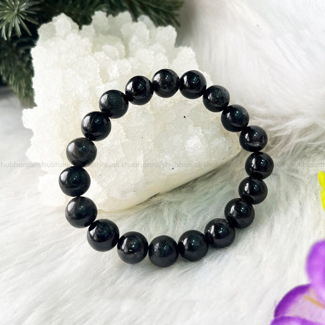 Apache Tear Bracelet -10mm, Crystal for Grief, Protection, Aura cleansing, Purification