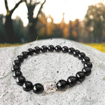 Load image into Gallery viewer, Black Obsidian Buddha Bracelet

