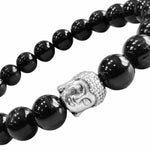 Load image into Gallery viewer, Black Obsidian Buddha Bracelet
