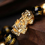 Load image into Gallery viewer, Black Onyx Om Mani Pixiu Dragon Bracelet 8mm
