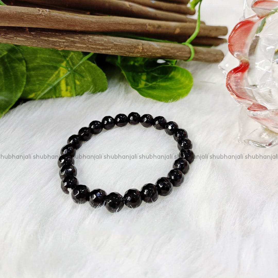 Black Onyx Faceted Beads Bracelet