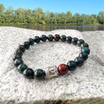 Load image into Gallery viewer, BloodStone Buddha Bracelet
