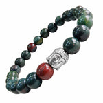 Load image into Gallery viewer, BloodStone Buddha Bracelet
