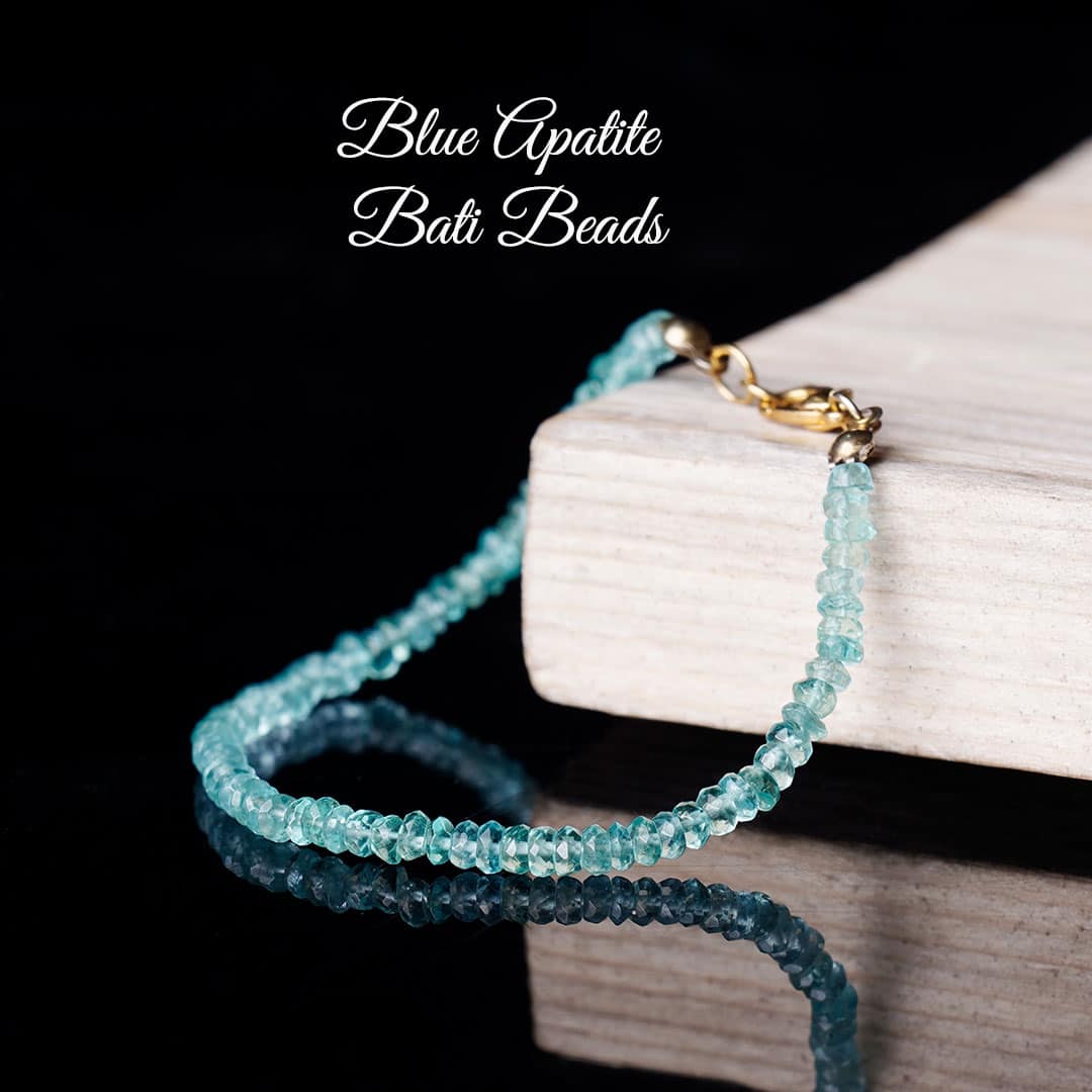 Blue Apatite Faceted Bati Beads Bracelet