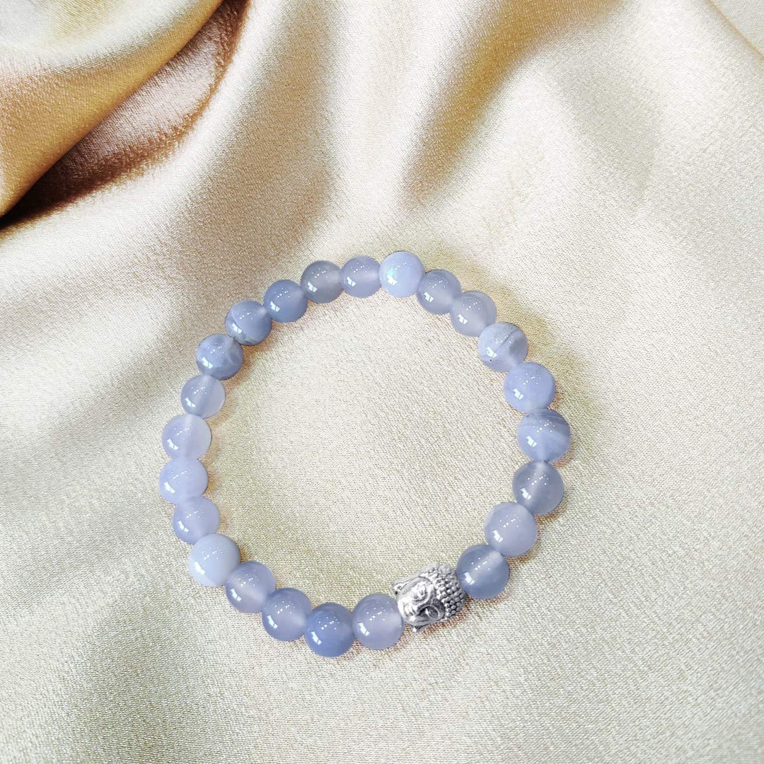 Blue Lace Agate Buddha Bracelet