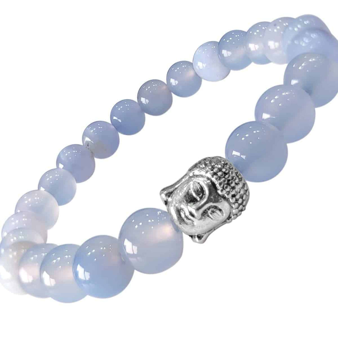 Blue Lace Agate Buddha Bracelet