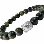 Load image into Gallery viewer, Blue Tiger Eye Buddha Bracelet
